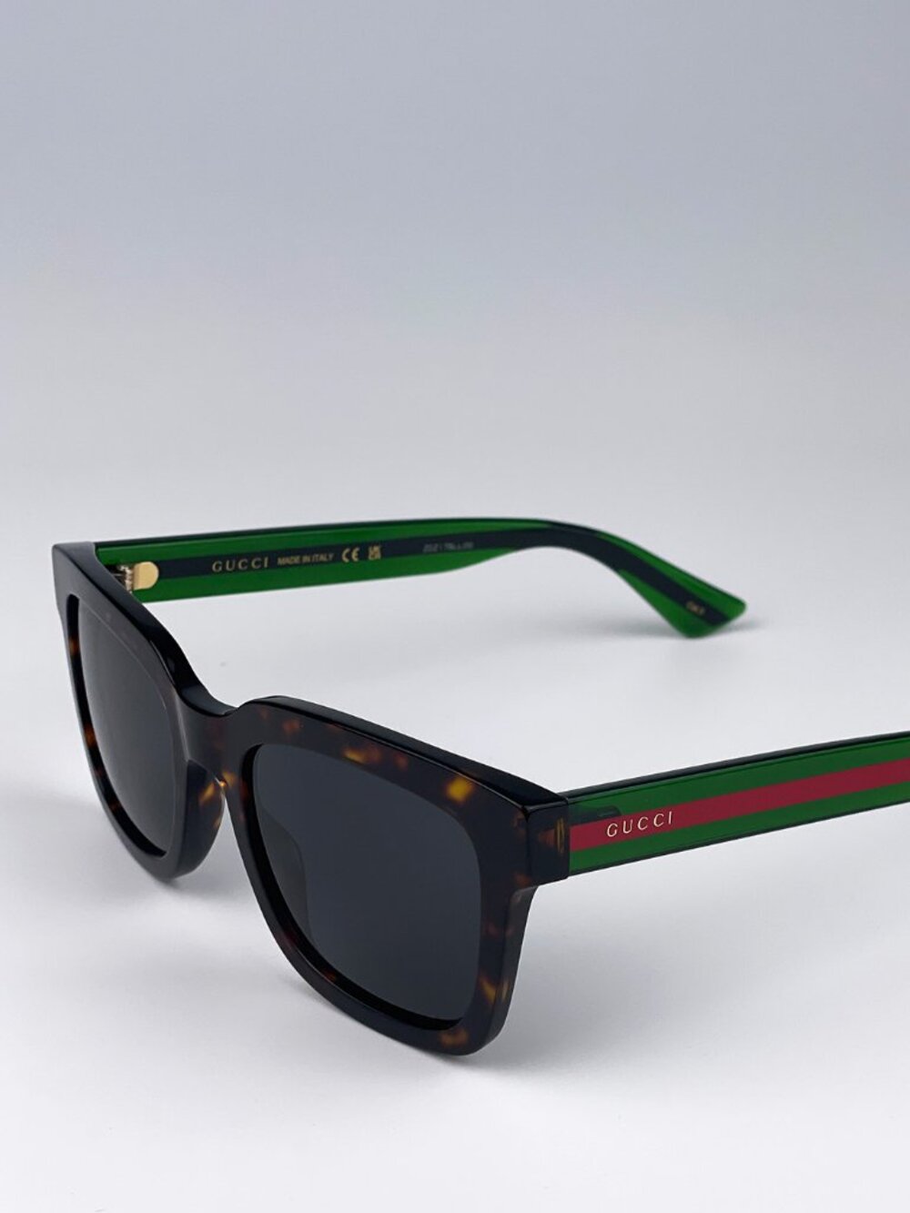 GUCCI GG0001SN 003 Sunglasses Havana Red Green Square Anti-Reflective … - Picture 8 of 13